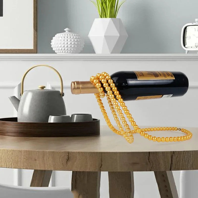 Pearl Necklace Floating Wine Holder