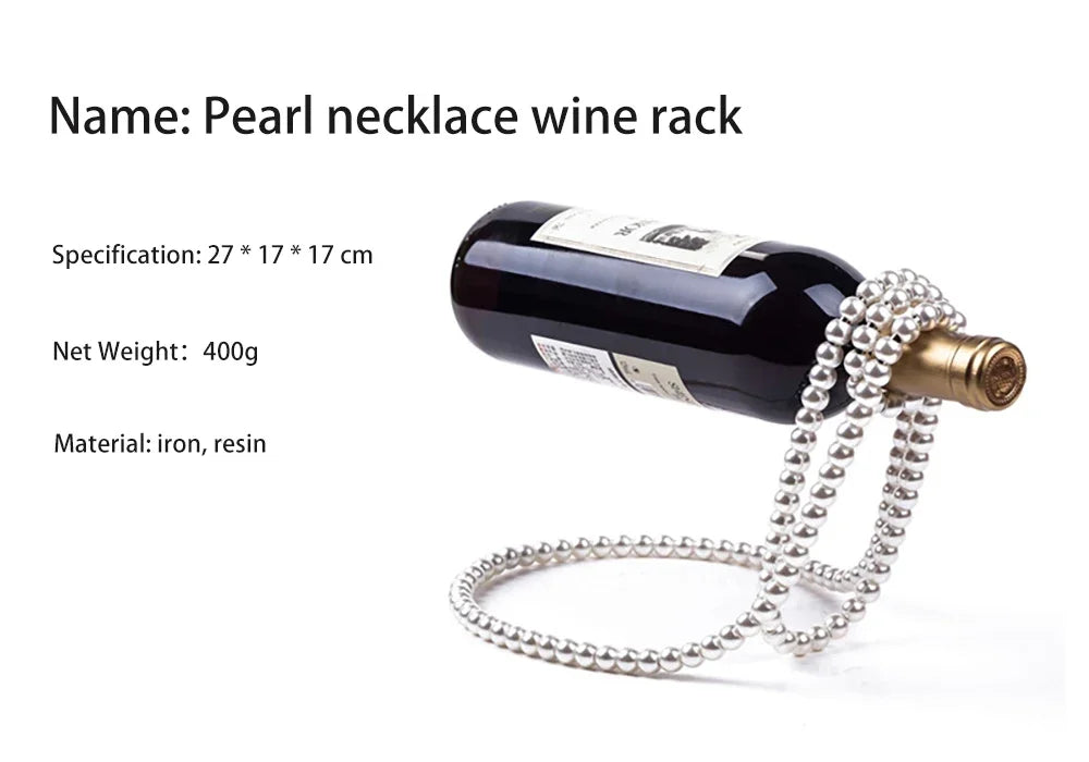 Pearl Necklace Floating Wine Holder