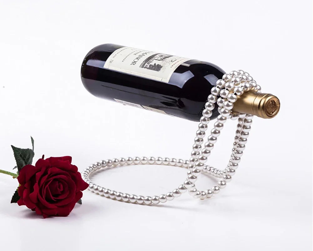 Pearl Necklace Floating Wine Holder