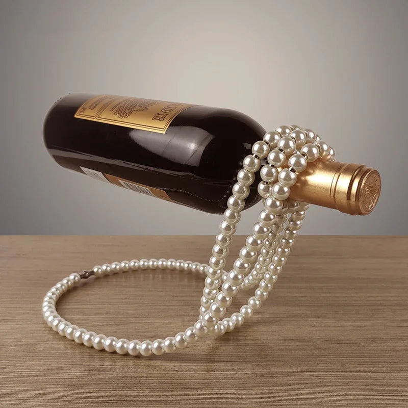 Pearl Necklace Floating Wine Holder